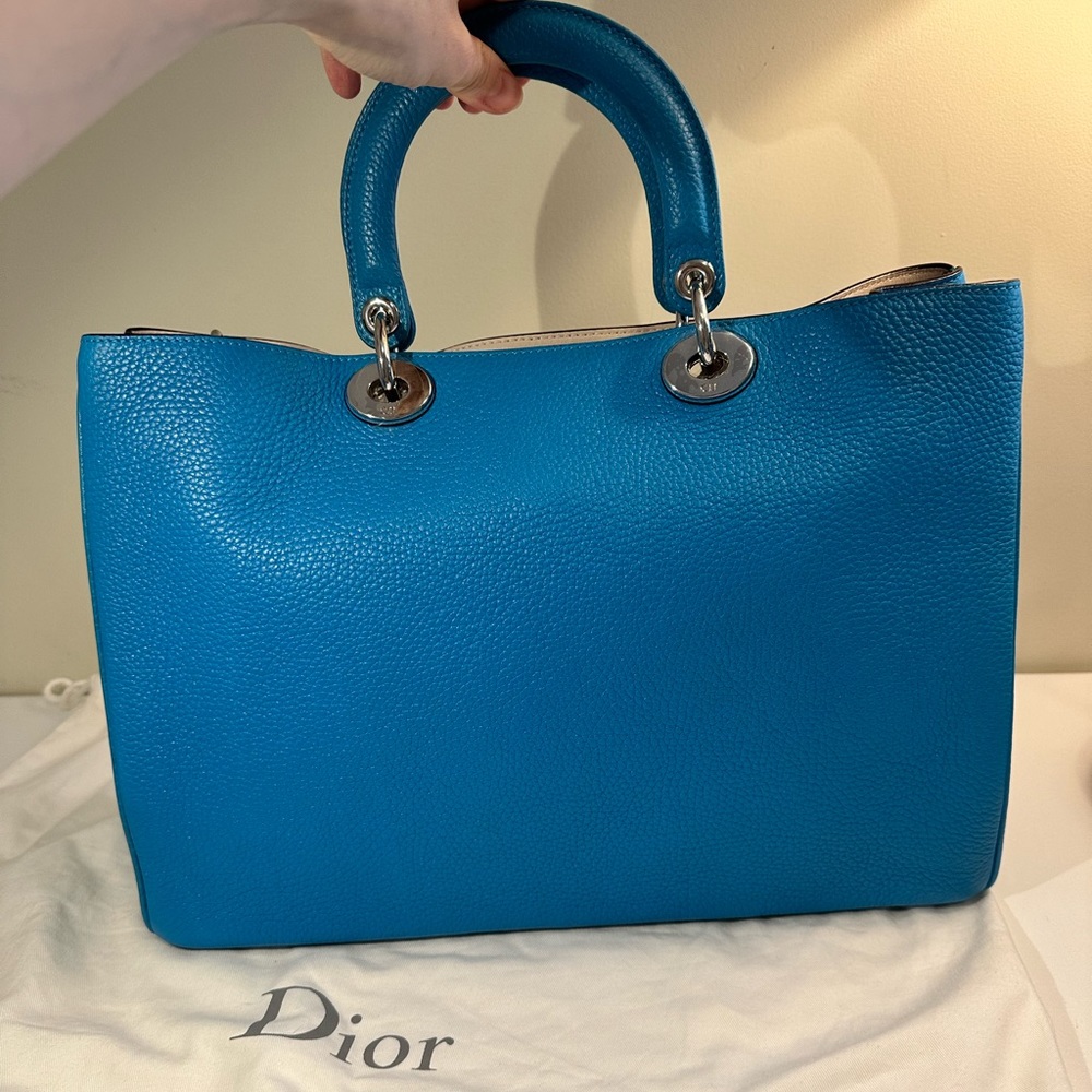 Christian Dior Diorissimo Tote Large Blue Leather - Picture 3 of 16